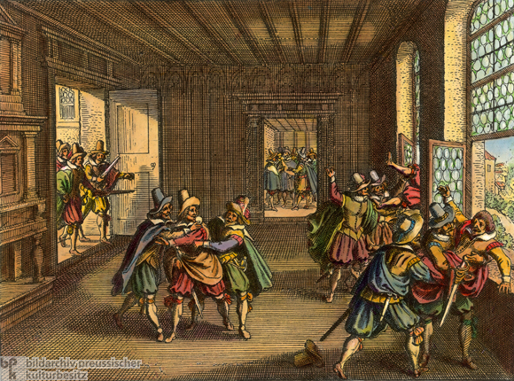Defenestration of Prague on May 23, 1618 (1646)